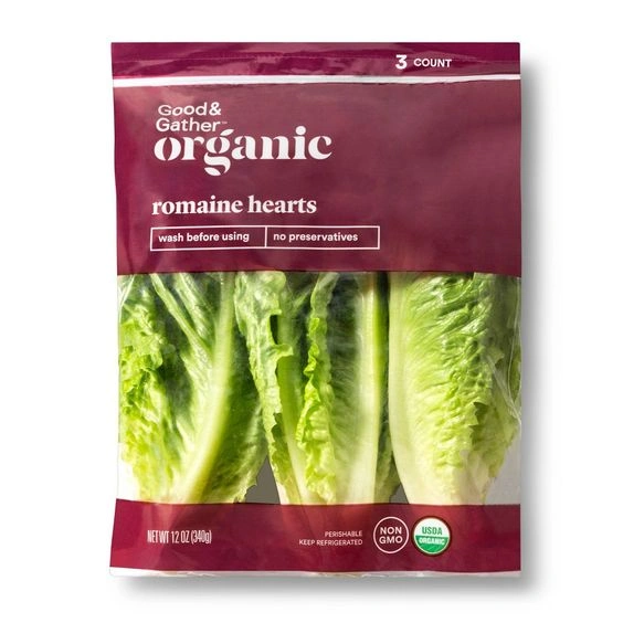 Organic Romaine Hearts - 12oz/3ct