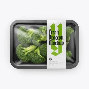 Plastic Tray With Broccoli