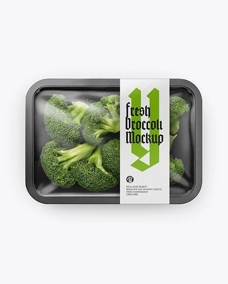Plastic Tray With Broccoli