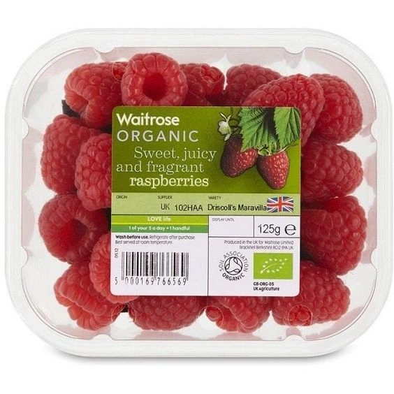 Waitrose Organic Raspberries 125gthumbnail 